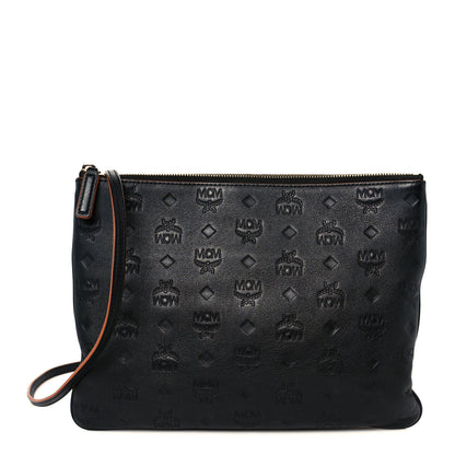 MCM Calfskin Ottomar Monogram Medium Crossbody Pouch Black 1 of 11