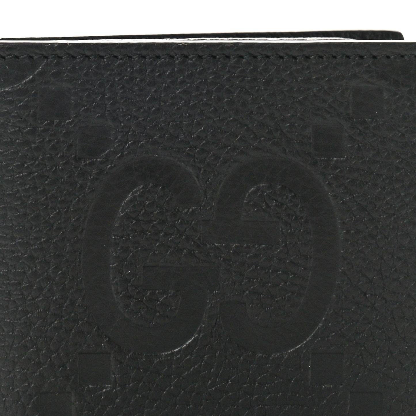 Piuma Calfskin Jumbo GG Embossed Wallet Black