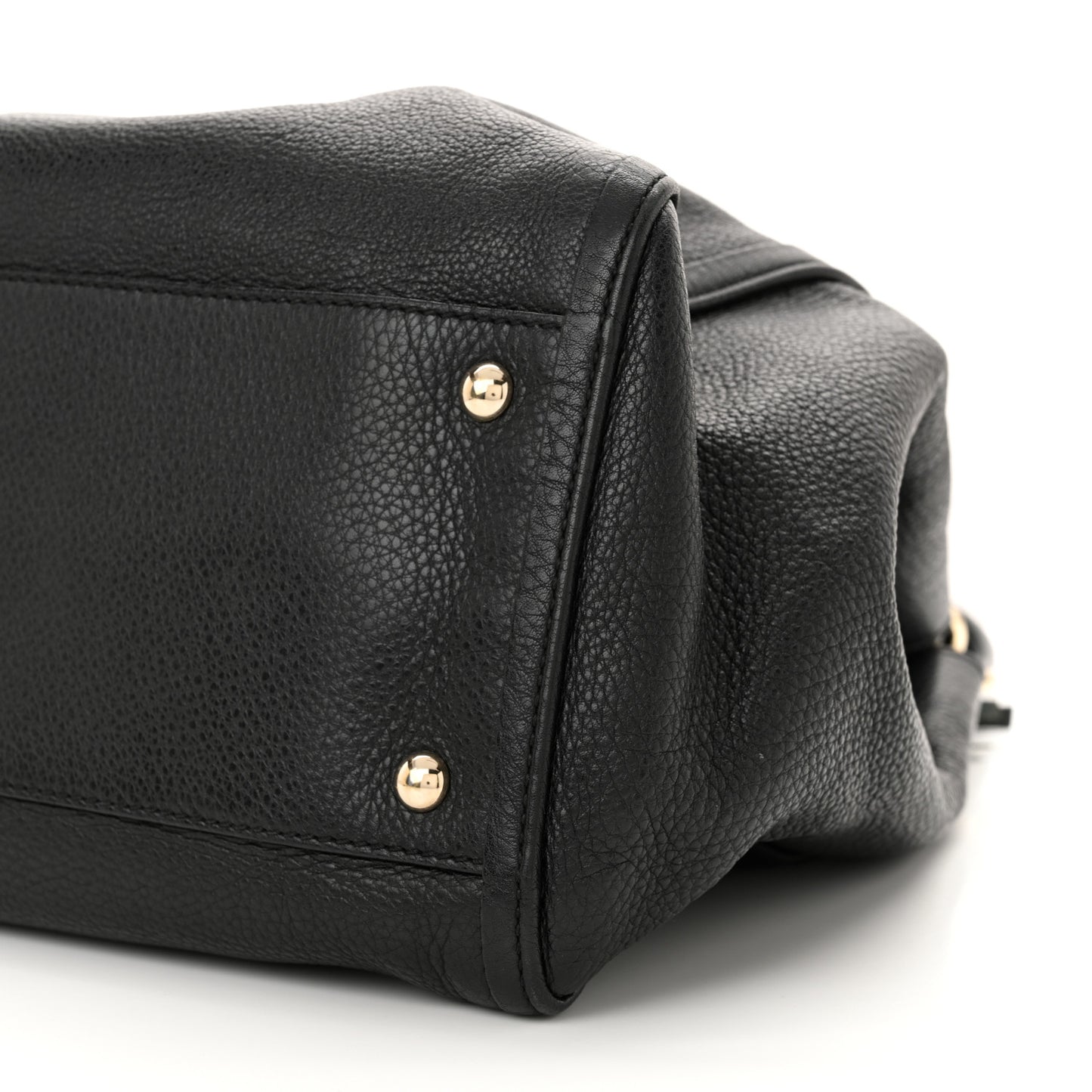 Pebbled Calfskin Medium Soho Shoulder Bag Black