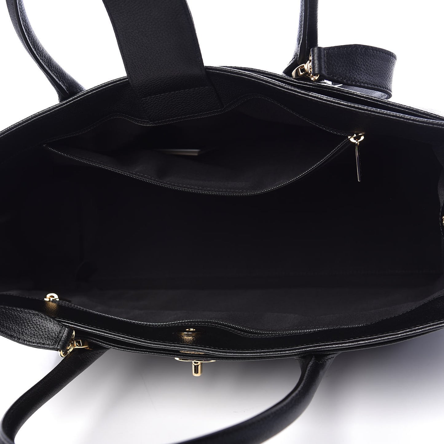 Calfskin Cerf Executive Shopper Tote Black