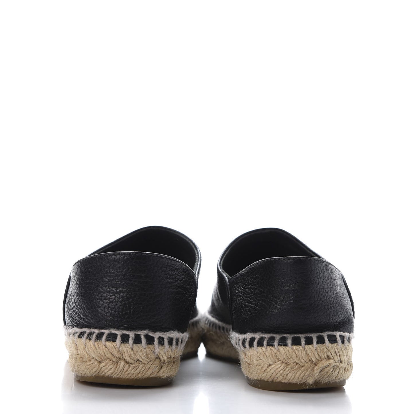 Grained Calfskin CC Espadrilles 37 Black