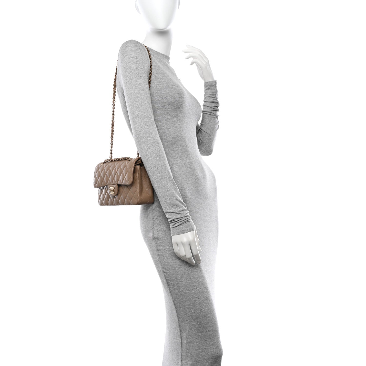 Chanel Caviar Quilted Small Double Flap Dark Beige 2 of 11