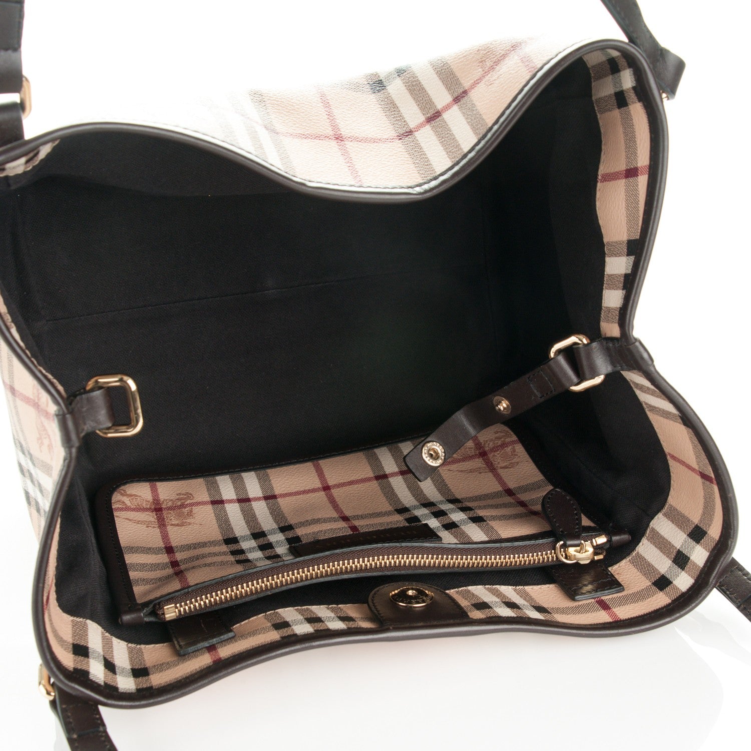 Burberry Haymarket Check Small Canterbury Tote Chocolate 5 of 9