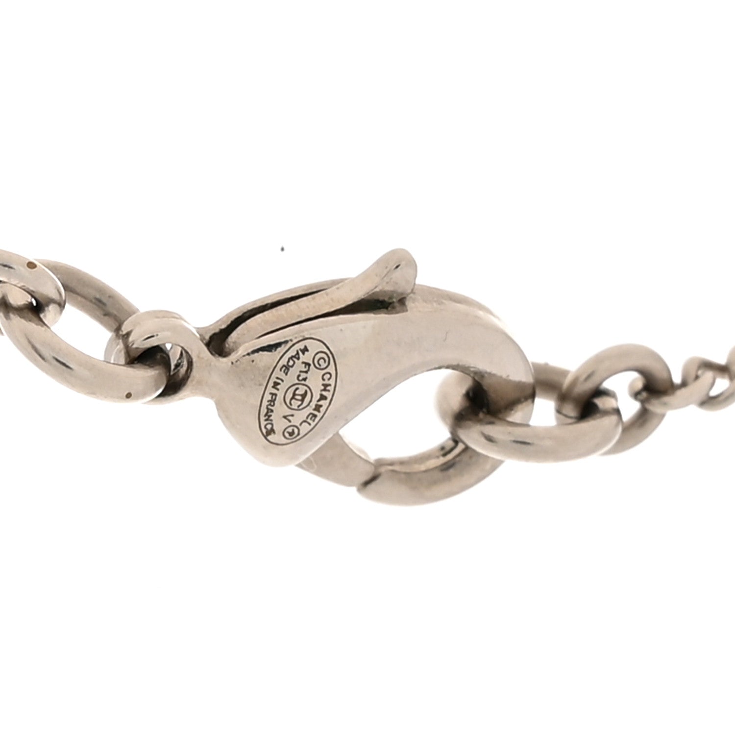 Chanel Crystal Timeless CC Necklace Silver 4 of 5