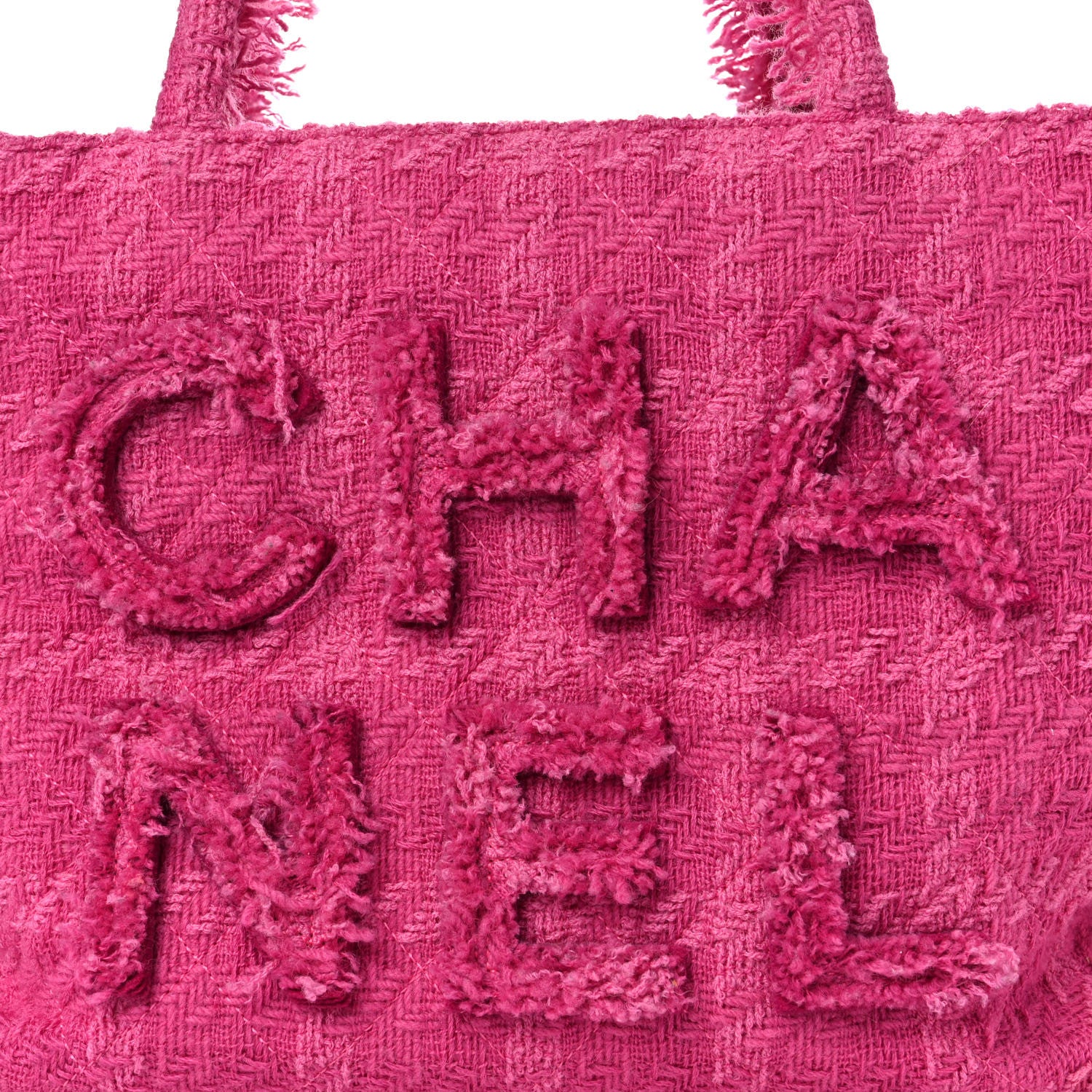 Chanel Wool Tweed Large Zipped Shopping Tote Pink 7 of 14