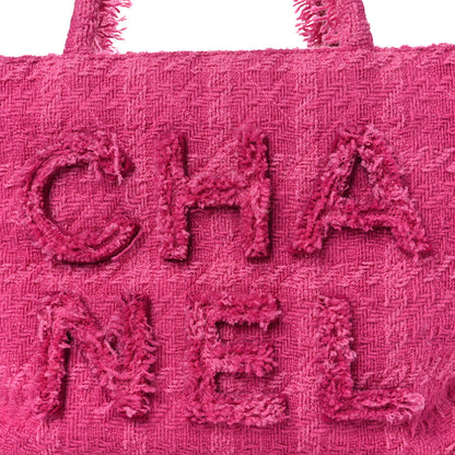 Chanel Wool Tweed Large Zipped Shopping Tote Pink 7 of 14