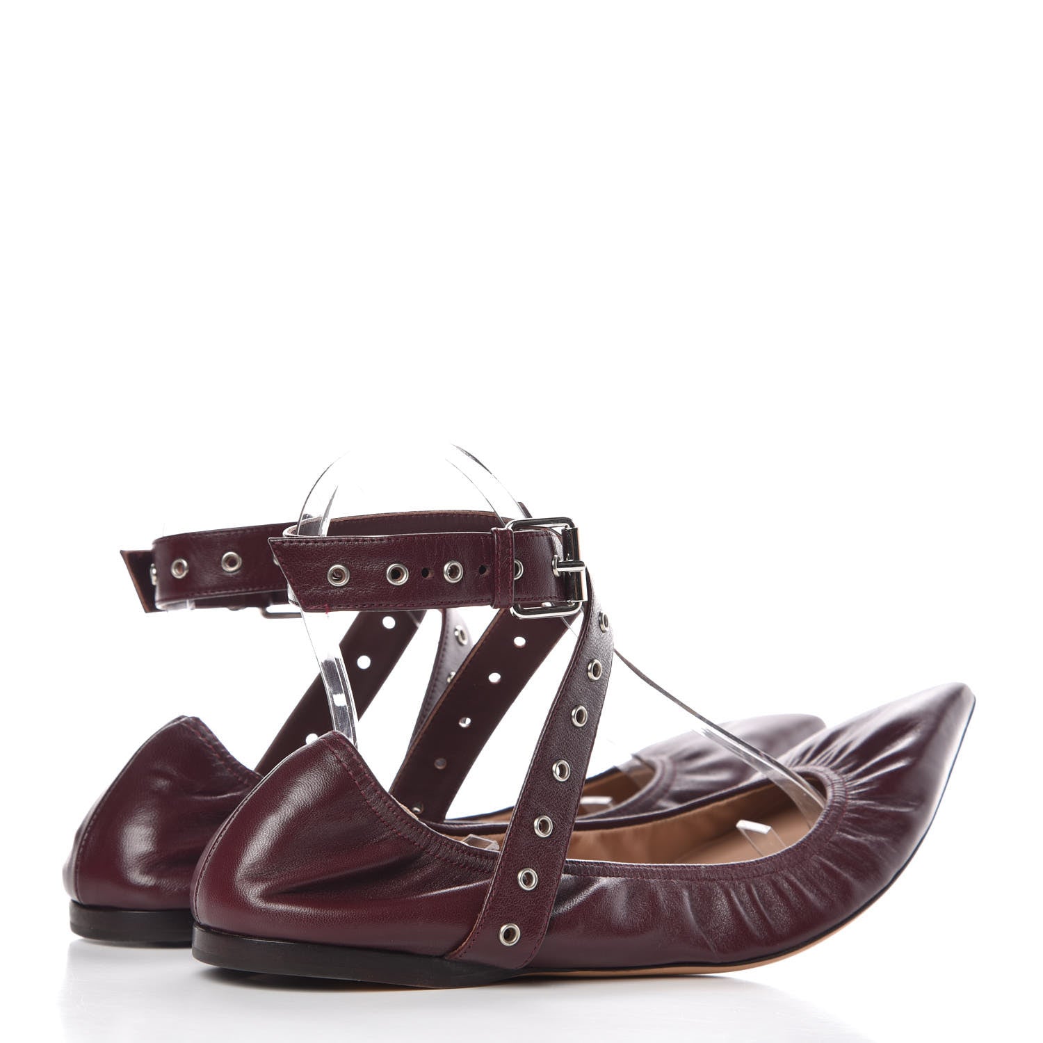 Valentino Garavani Nappa Love Latch Ballerina Flats 39 Rubin 4 of 10