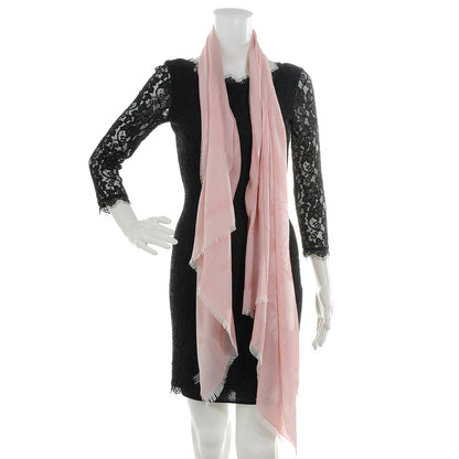 Chanel Cashmere Silk Camellia Scarf Shawl Pink 2 of 5