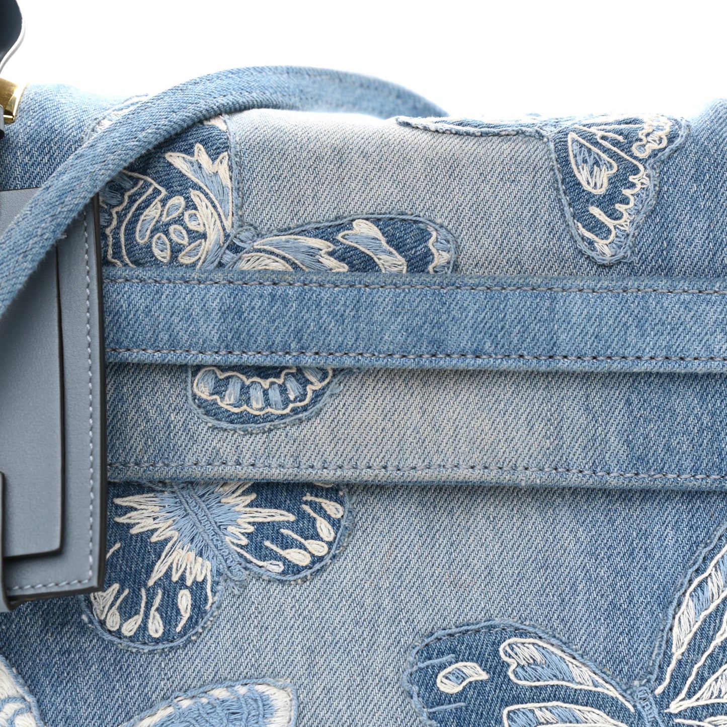 Denim Butterfly Small My Rockstud Frame Bag Light Blue