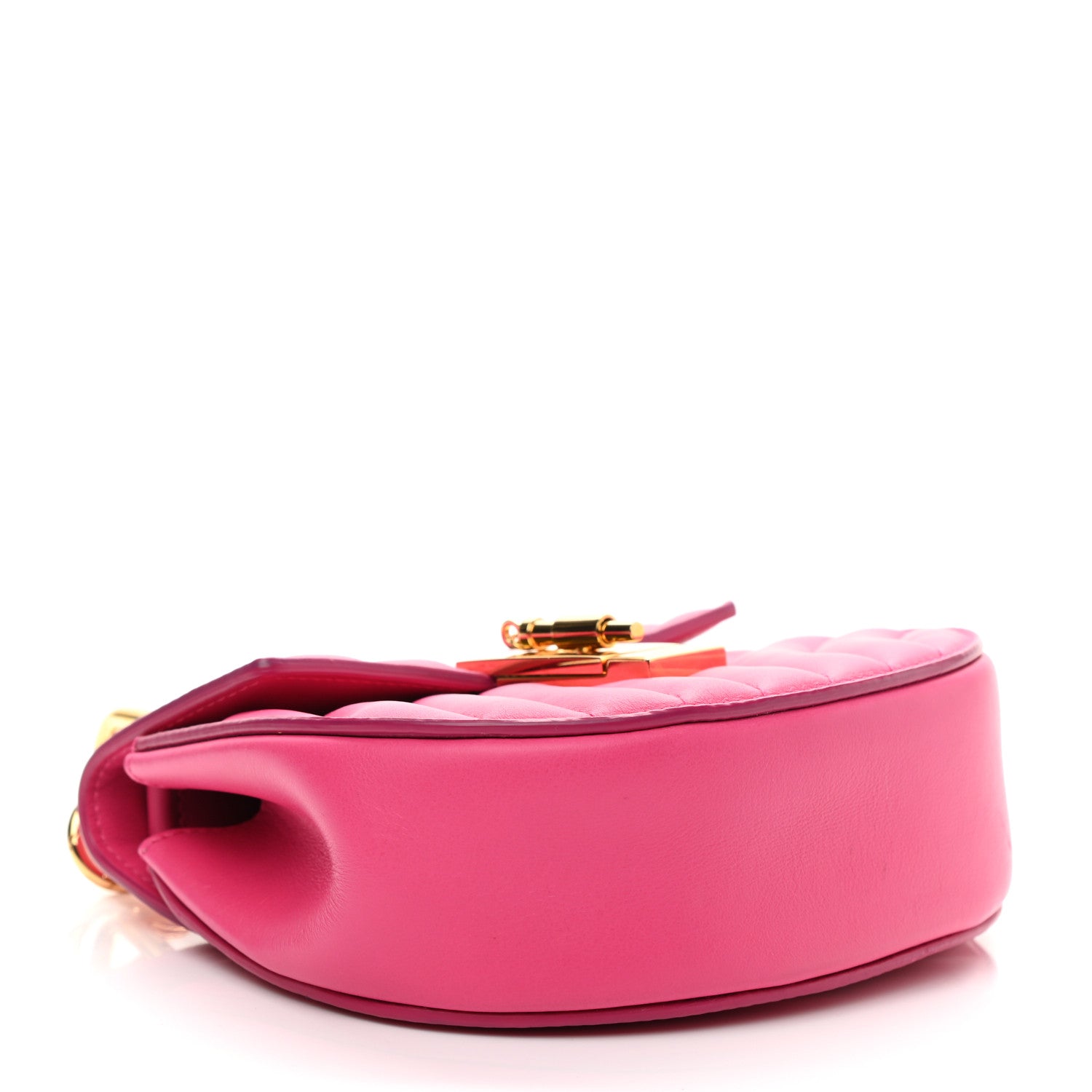 Chloe Calfskin Quilted Mini Drew Bijou Shoulder Bag Fuchsia Rose 3 of 8