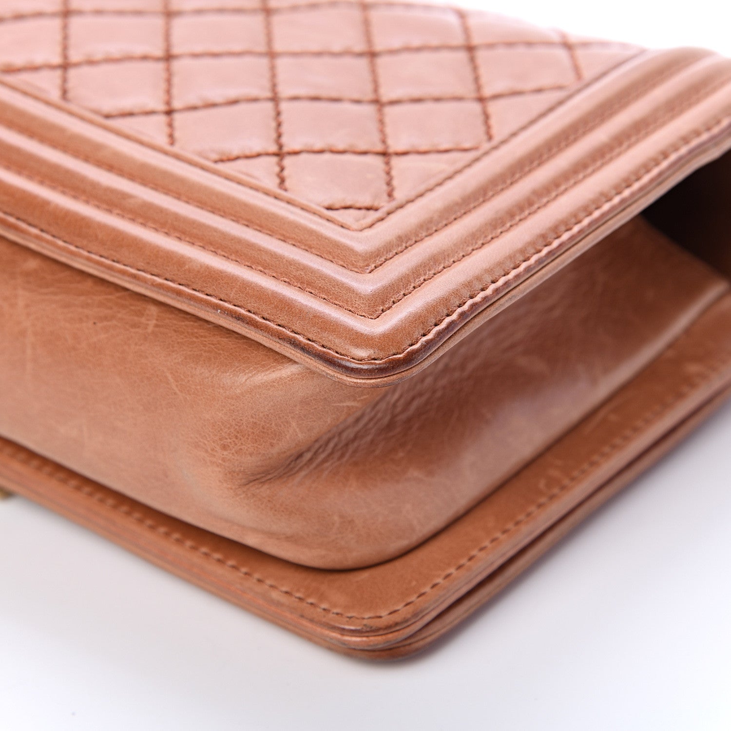 Chanel Calfskin Quilted Medium Boy Flap Light Brown 14 of 19