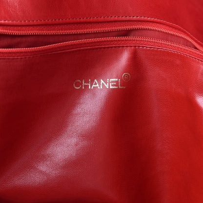 Chanel Lambskin Quilted Large Shoulder Bag Red 6 of 10