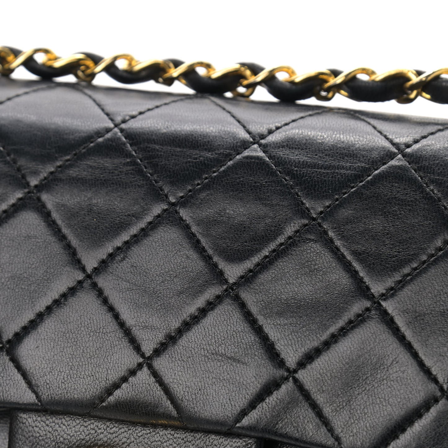 Lambskin Quilted Small Double Flap Black