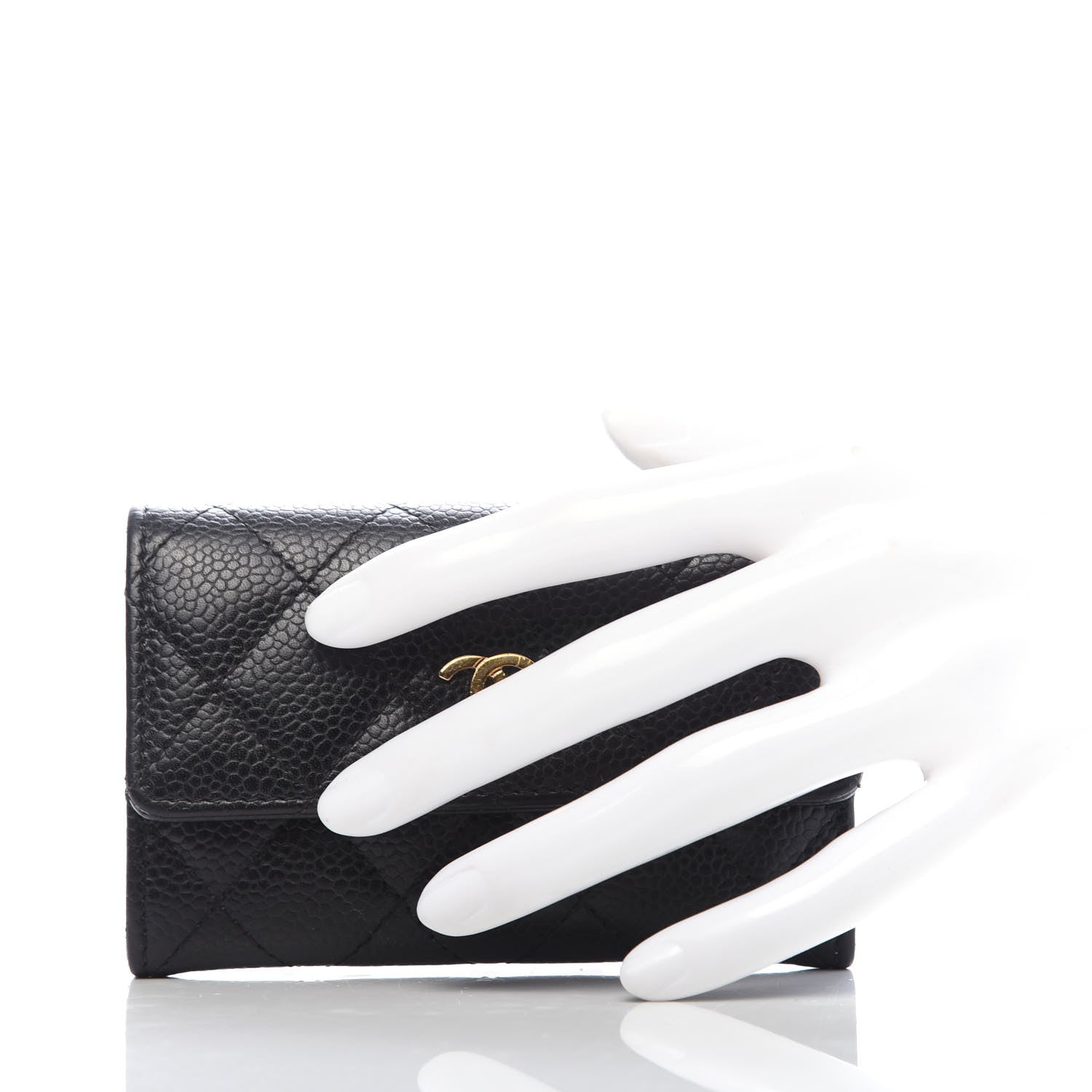 Chanel Caviar Quilted Flap Card Holder Black 2 of 7