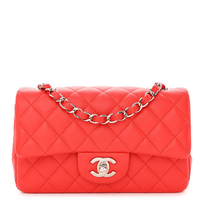 Chanel Lambskin Quilted Mini Rectangular Flap Coral 1 of 10