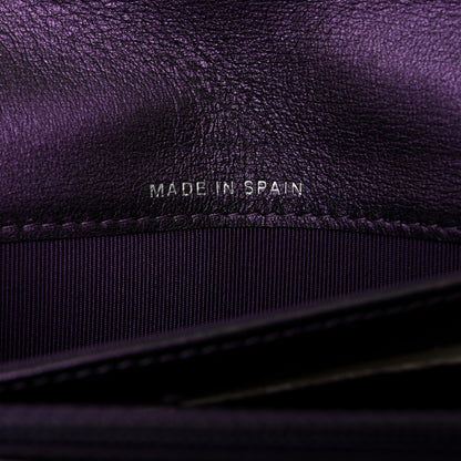 Chanel Iridescent Lambskin Quilted Large Gusset Flap Wallet Purple 6 of 16