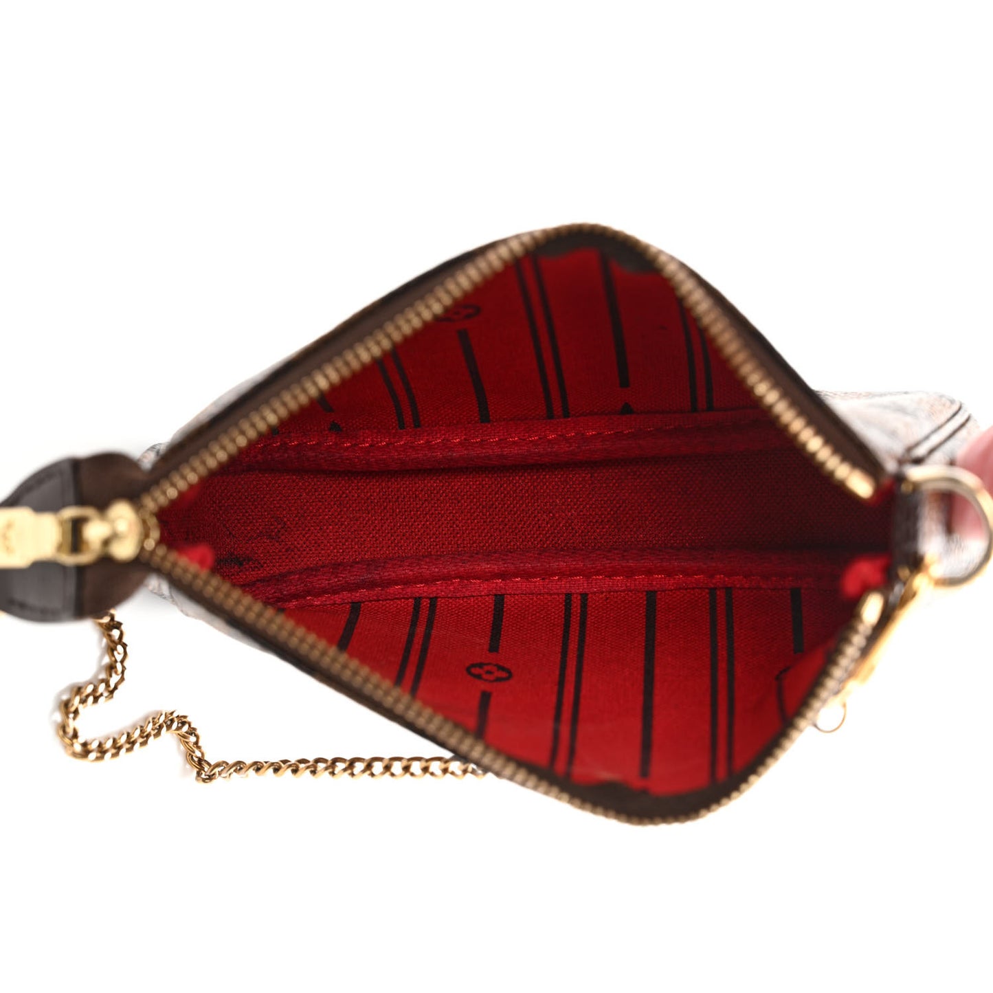 Damier Ebene Complice Trunks and Bags Mini Pochette Accessories Red