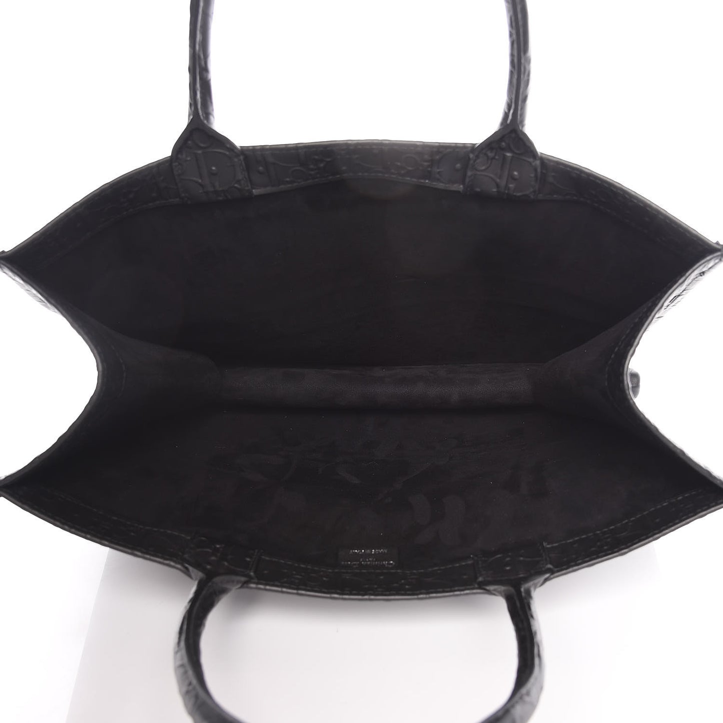 Oblique Calfskin Embossed Book Tote Black