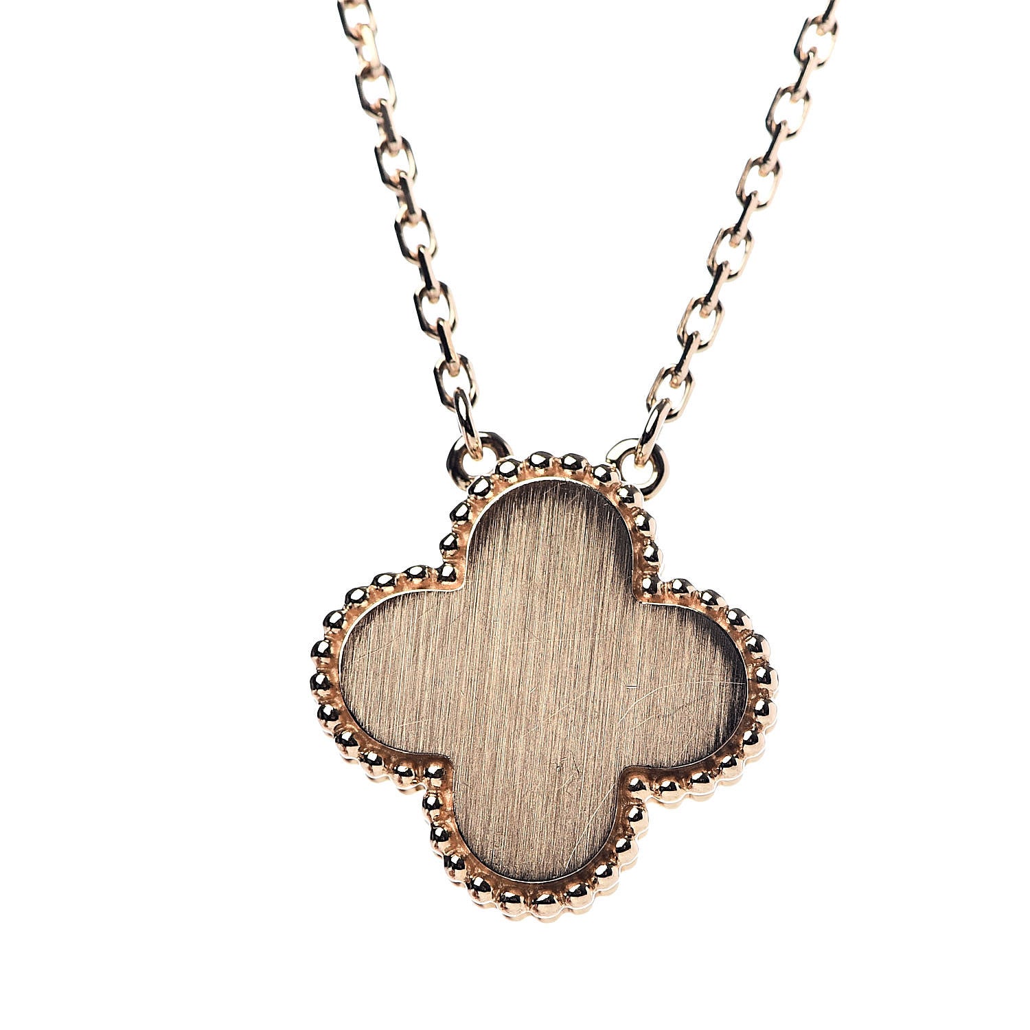 Van Cleef & Arpels 18K Yellow Gold Diamond Yellow Mother of Pearl Vintage Alhambra Pendant Necklace 5 of 8