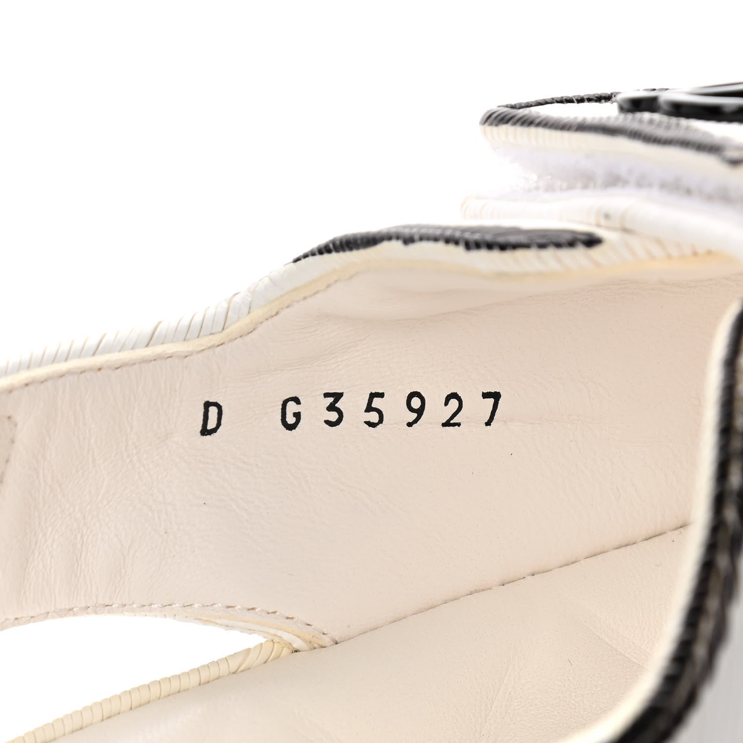 Chanel Printed Calfskin Velcro Dad Sandals 41 White Black 8 of 10