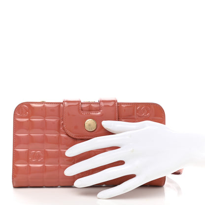 Chanel Patent Square Quilted CC Wristlet Long Wallet Pink 2 of 10