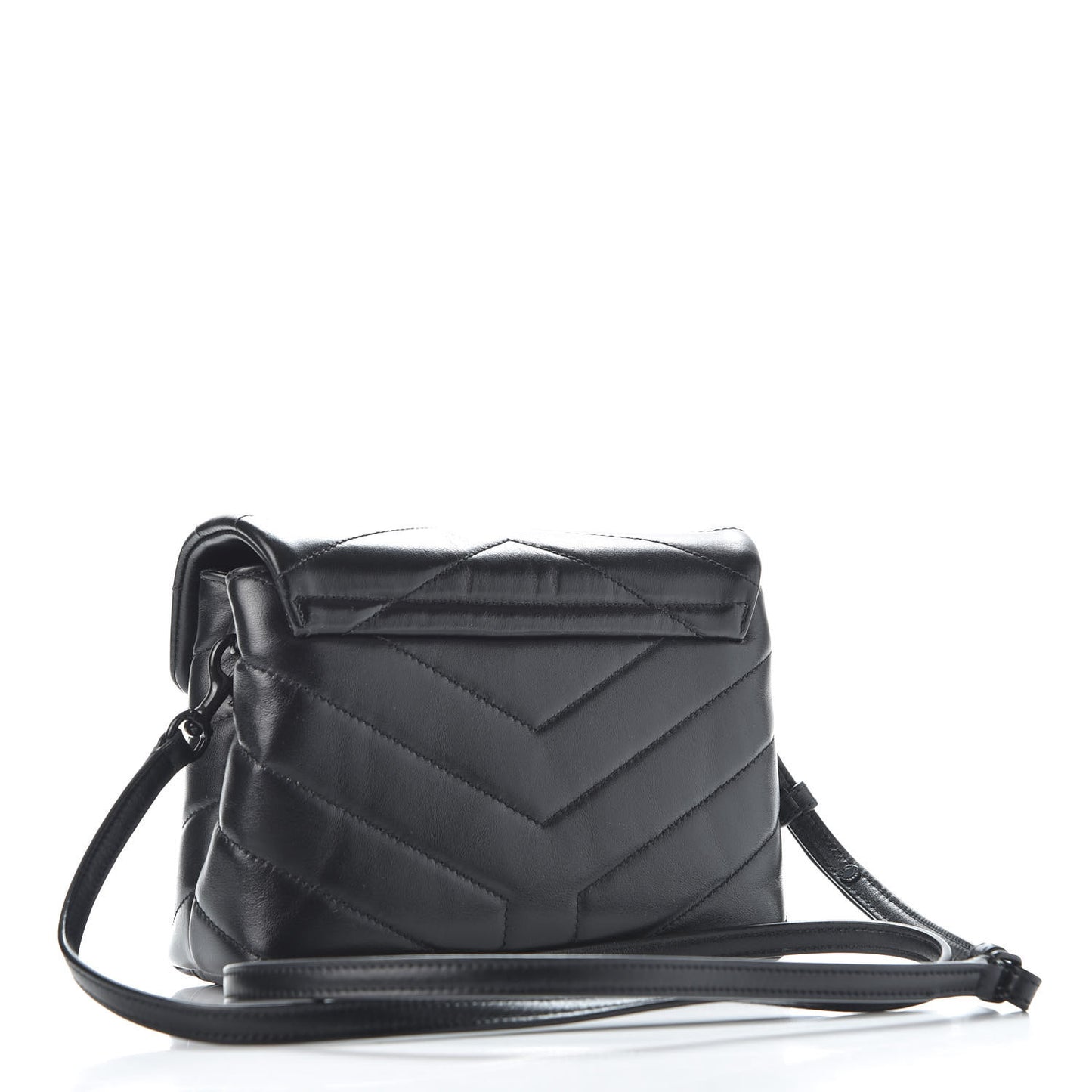 Calfskin Y Quilted Monogram Toy Loulou Crossbody Bag Black