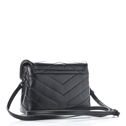 Saint Laurent Calfskin Y Quilted Monogram Toy Loulou Crossbody Bag Black 2 of 9