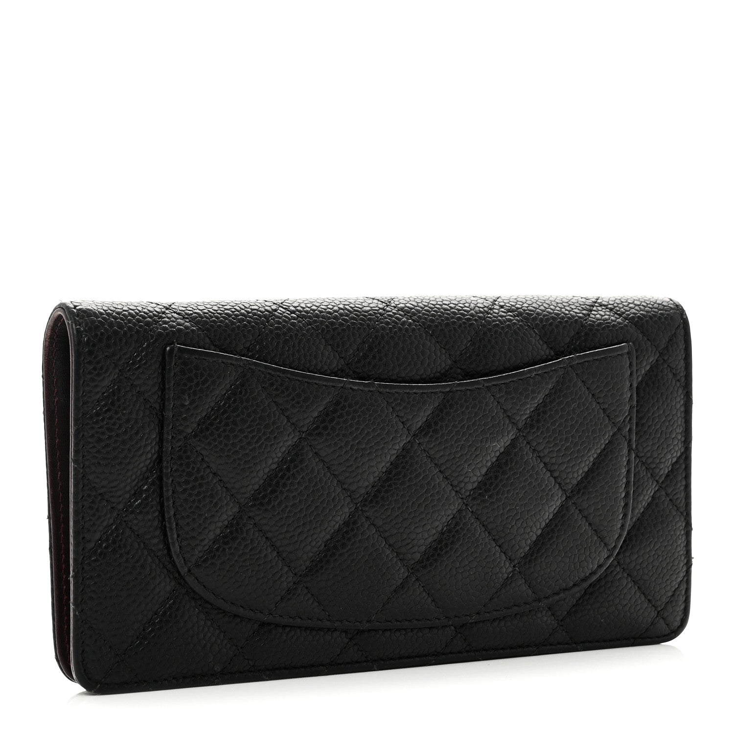 Chanel Caviar Quilted Yen Wallet Black 3 of 9