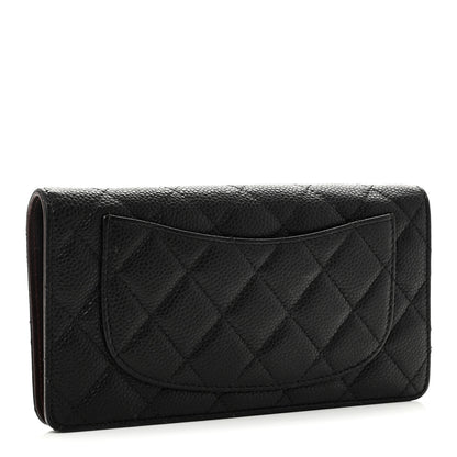 Chanel Caviar Quilted Yen Wallet Black 3 of 9