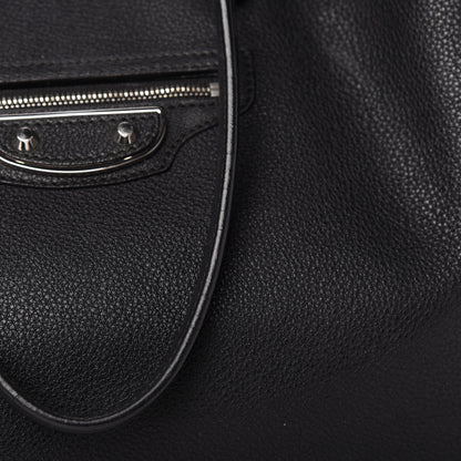Balenciaga Grained Calfskin Silver Metallic Edge Hardware Papier A4 Tote Black 13 of 15