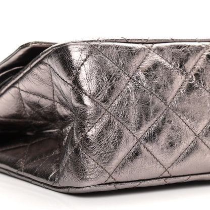 Chanel Metallic Aged Calfskin Quilted 2.55 Reissue 228 Flap Pewter 9 of 11
