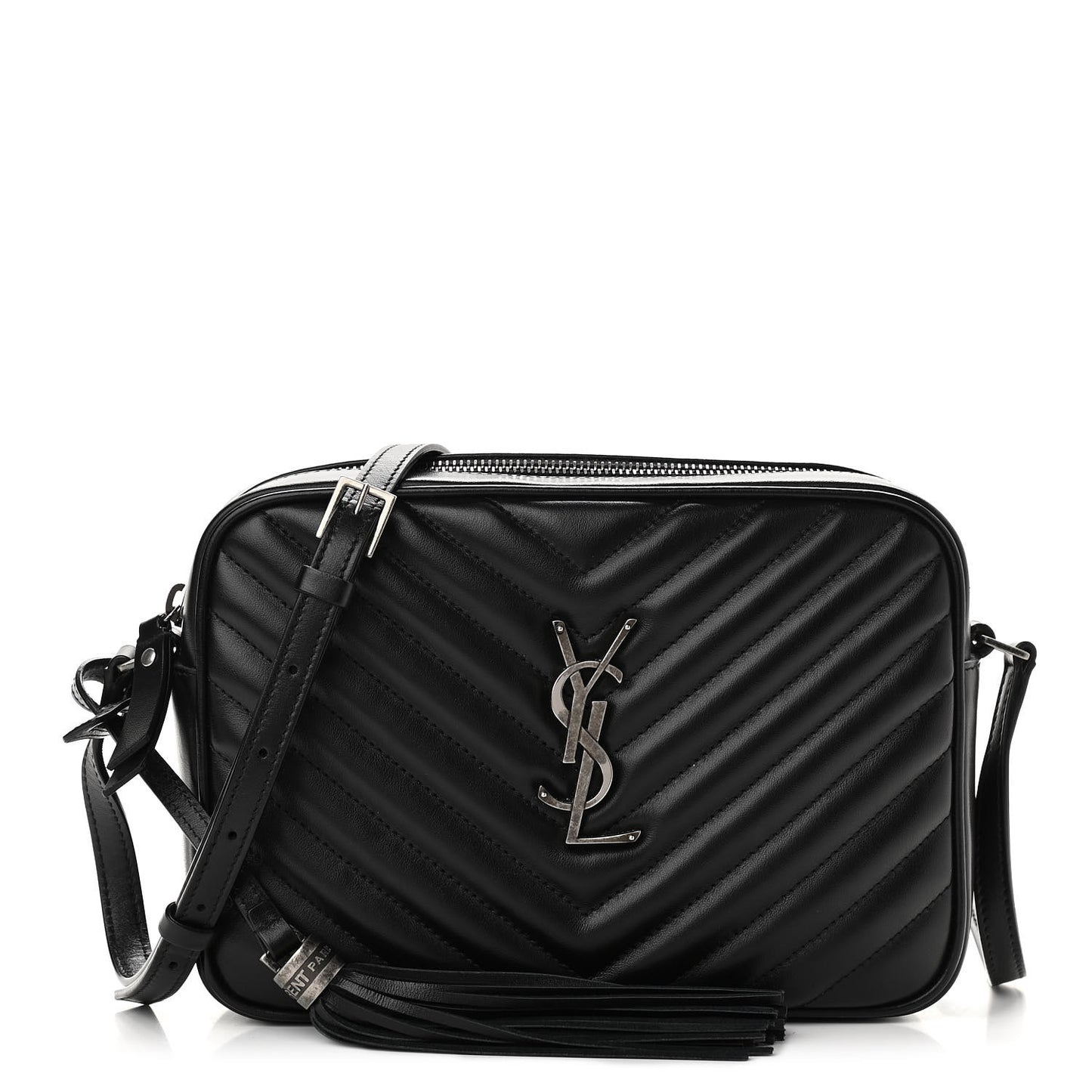 Calfskin Matelasse Monogram Lou Camera Bag Black