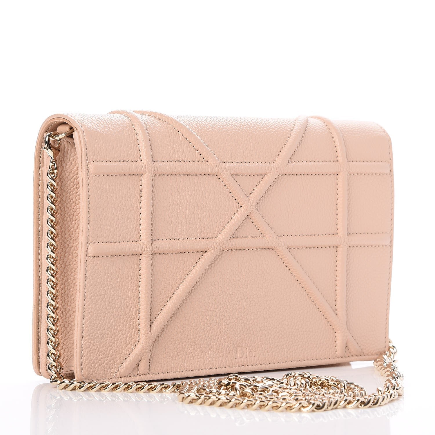 Christian Dior Grained Calfskin Diorama Wallet on Chain Pouch Rose Poudre 3 of 9