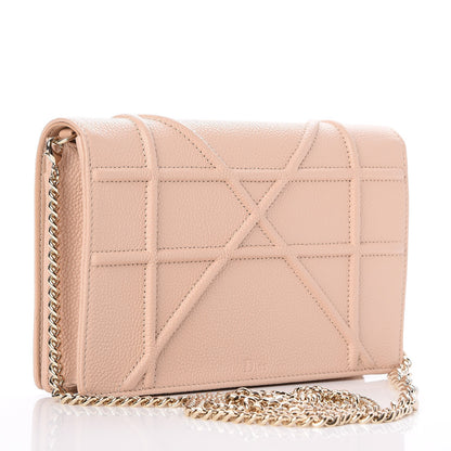 Christian Dior Grained Calfskin Diorama Wallet on Chain Pouch Rose Poudre 3 of 9