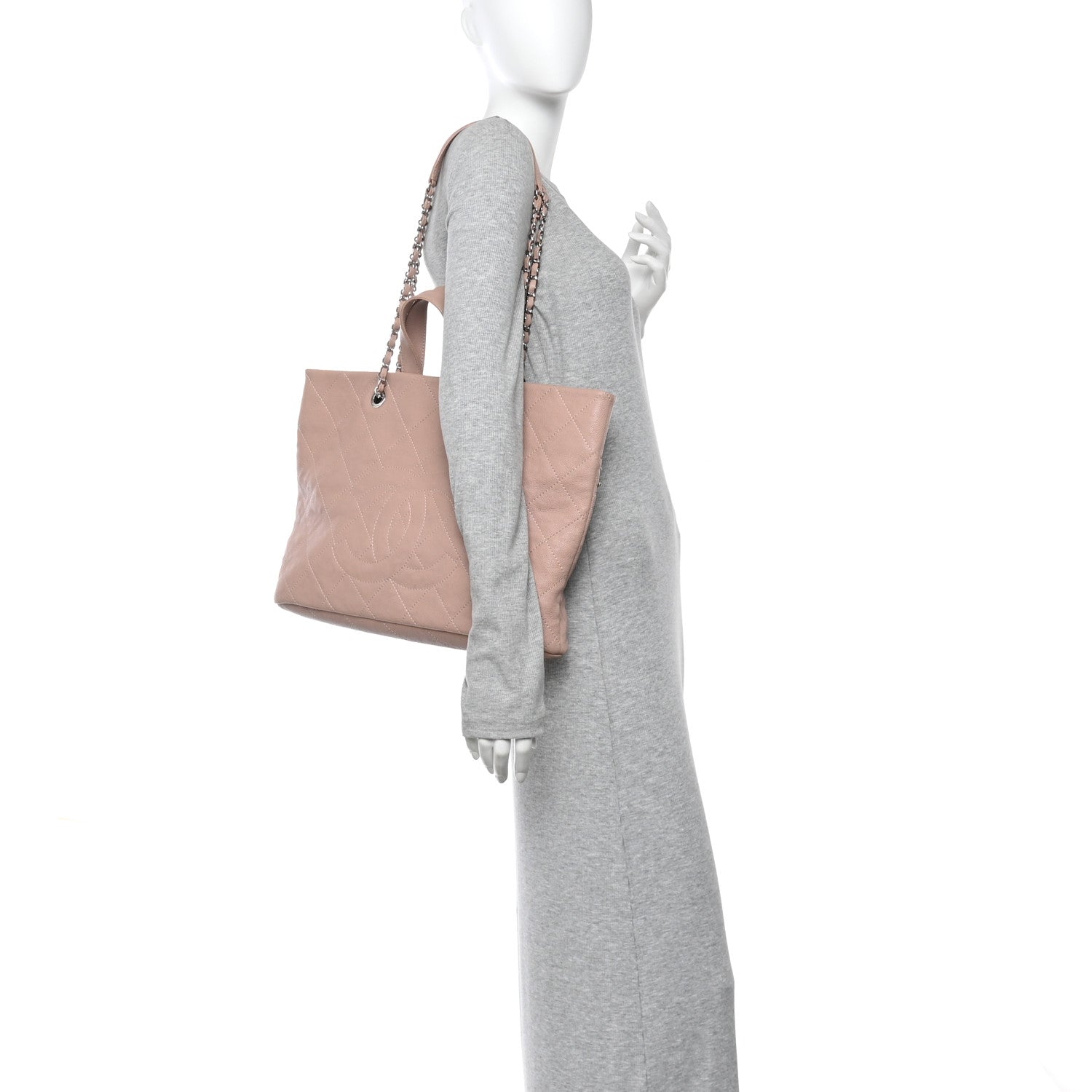 Chanel Caviar Quilted Shopping Tote Pink 2 of 12