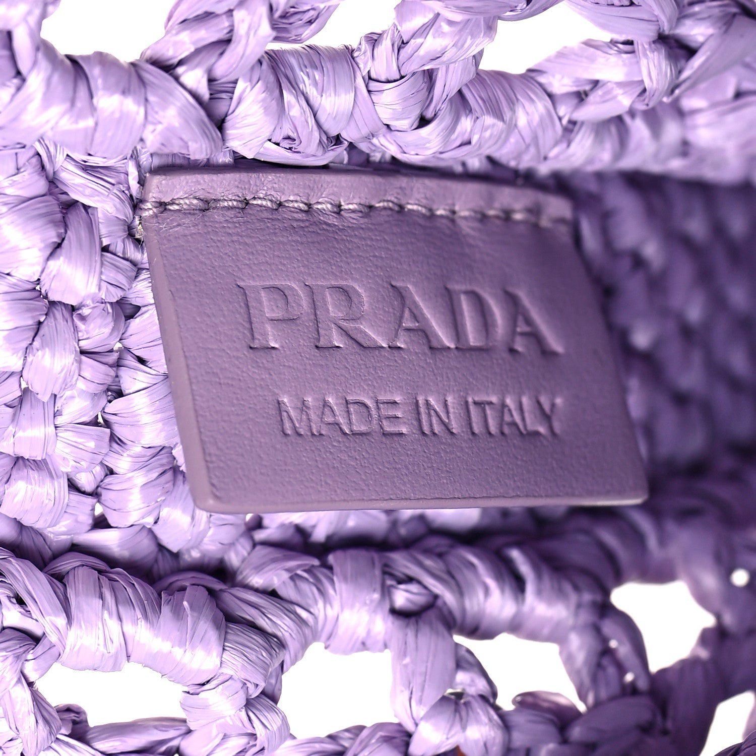 Prada Yarn Raffia Effect Crochet Logo Embroidered Tote Bag Lilium 6 of 11