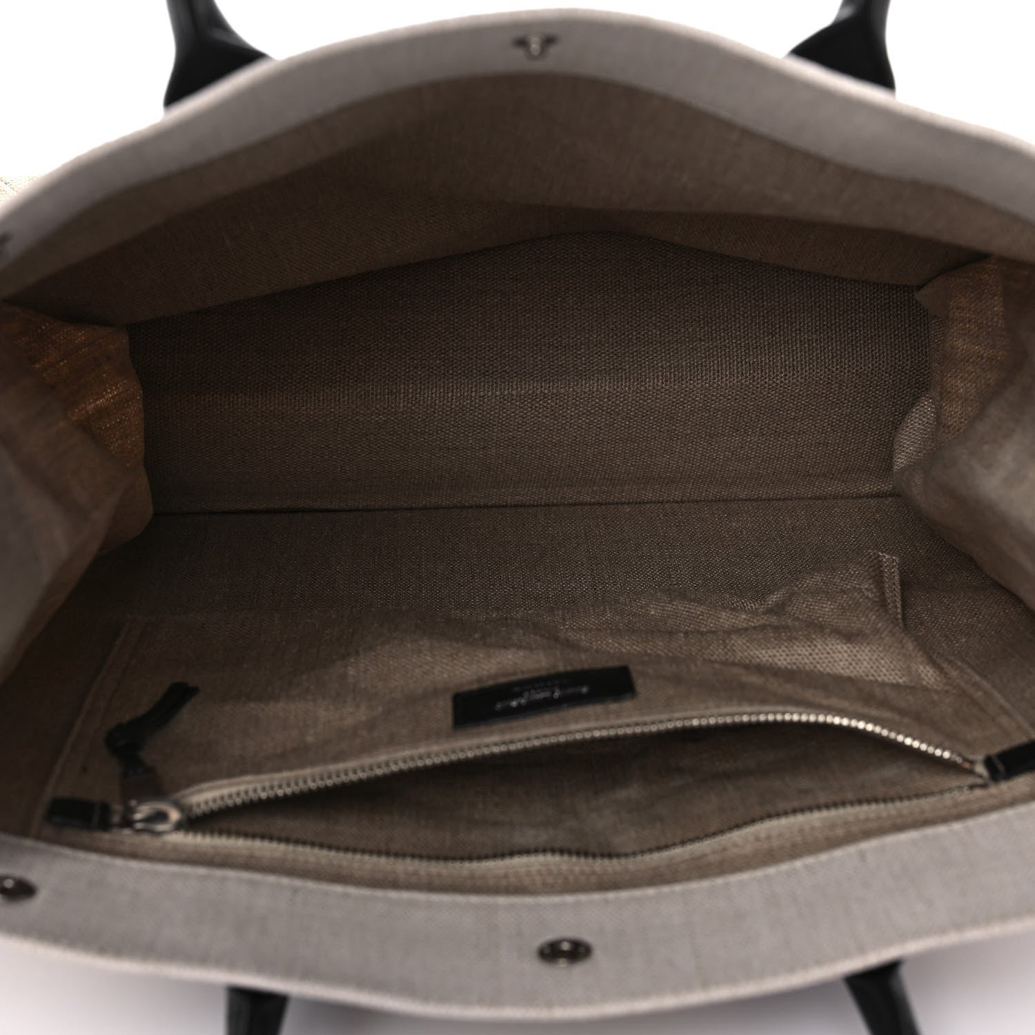 Saint Laurent Linen Calfskin Rive Gauche North South Tote Optic White 5 of 9