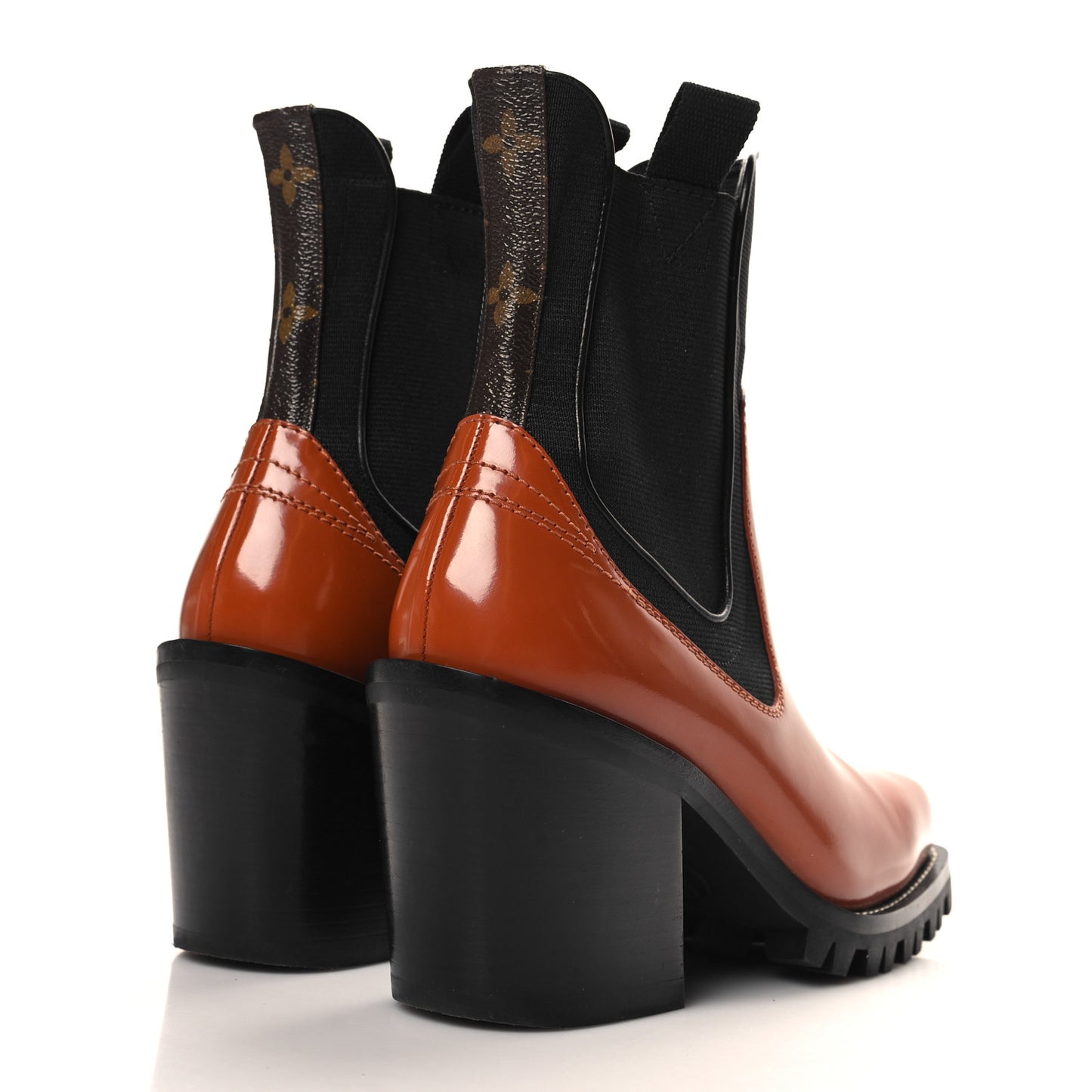 Patent Monogram Limitless Ankle Boots 38 Cognac