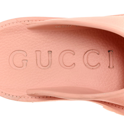 Gucci Rubber GG Monogram Perforated Elea Platform 55mm Lug Sole Sandals 41 Peachy Chic 8 of 9