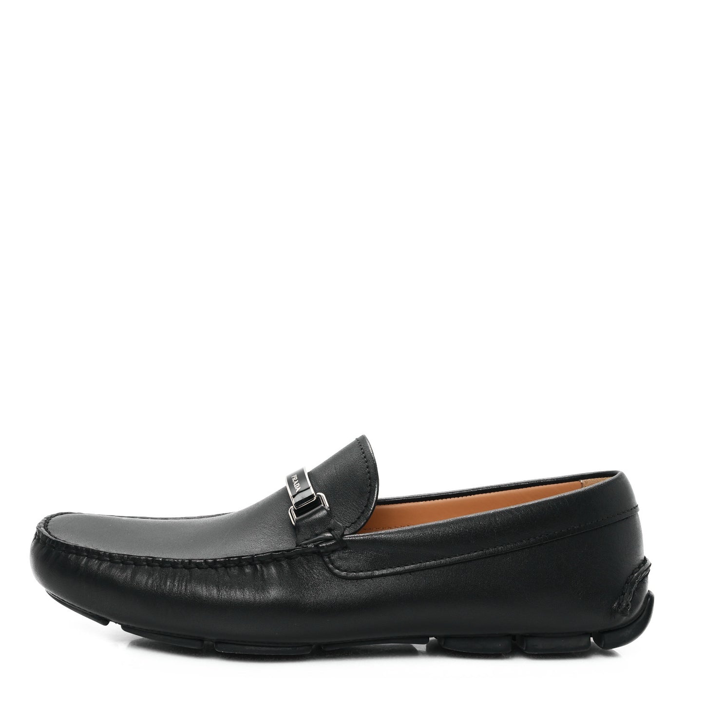 City Calfskin Metal Logo Mens Loafers 9.5 Black