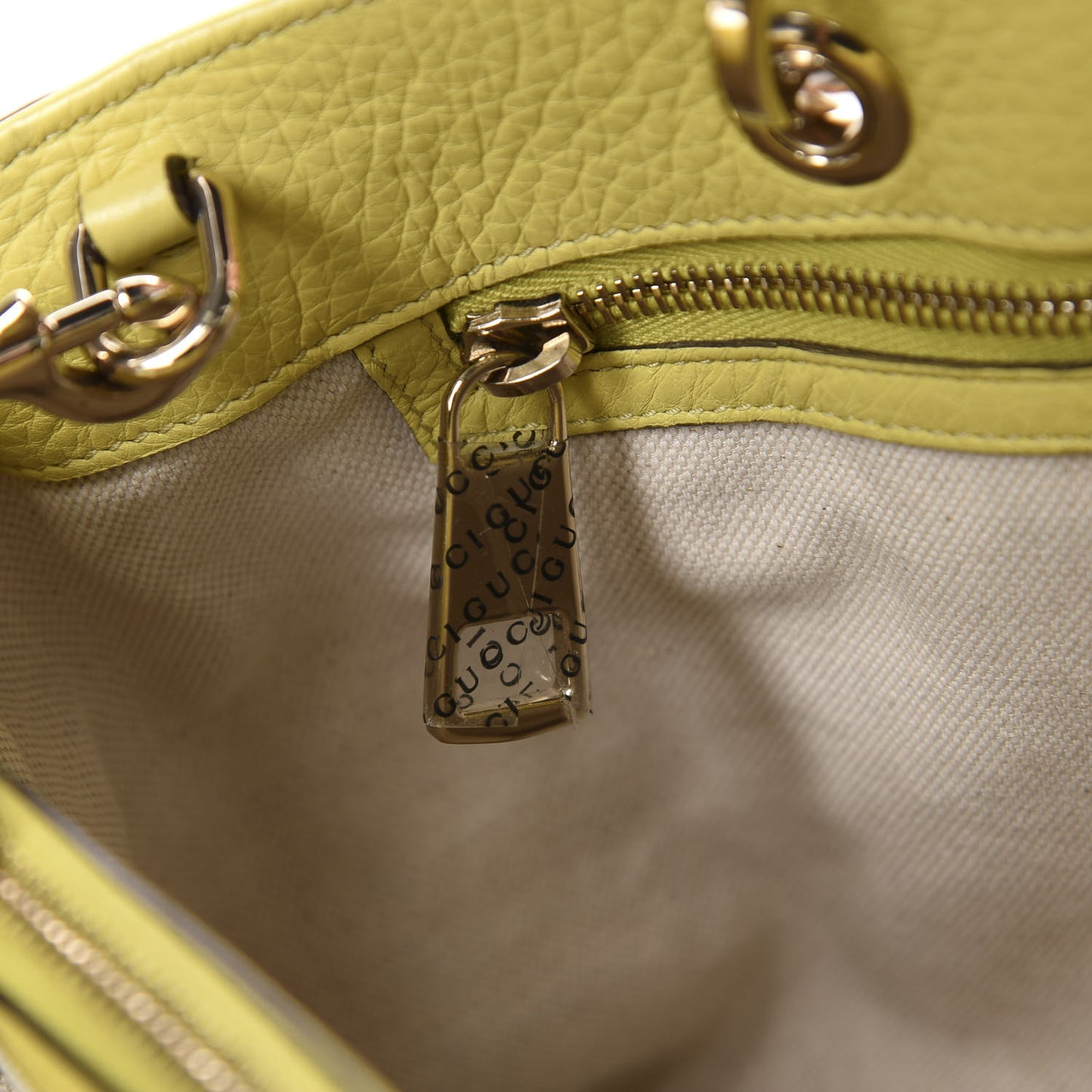 Pebbled Calfskin Medium Bamboo Shopper Tote Citrus