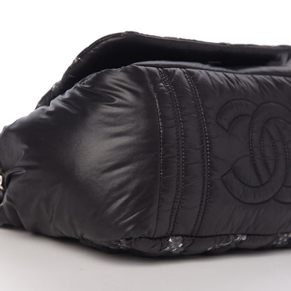 Chanel Nylon Quilted Tweed Stitch Bubble Flap Black 7 of 9