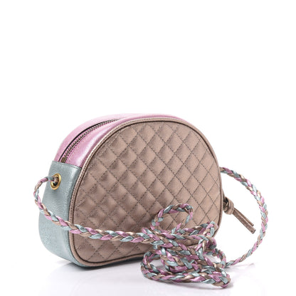 Gucci Laminated Nappa Trapuntata Mini Zumi Dome Shoulder Bag Rosa Lago Rame 2 of 9