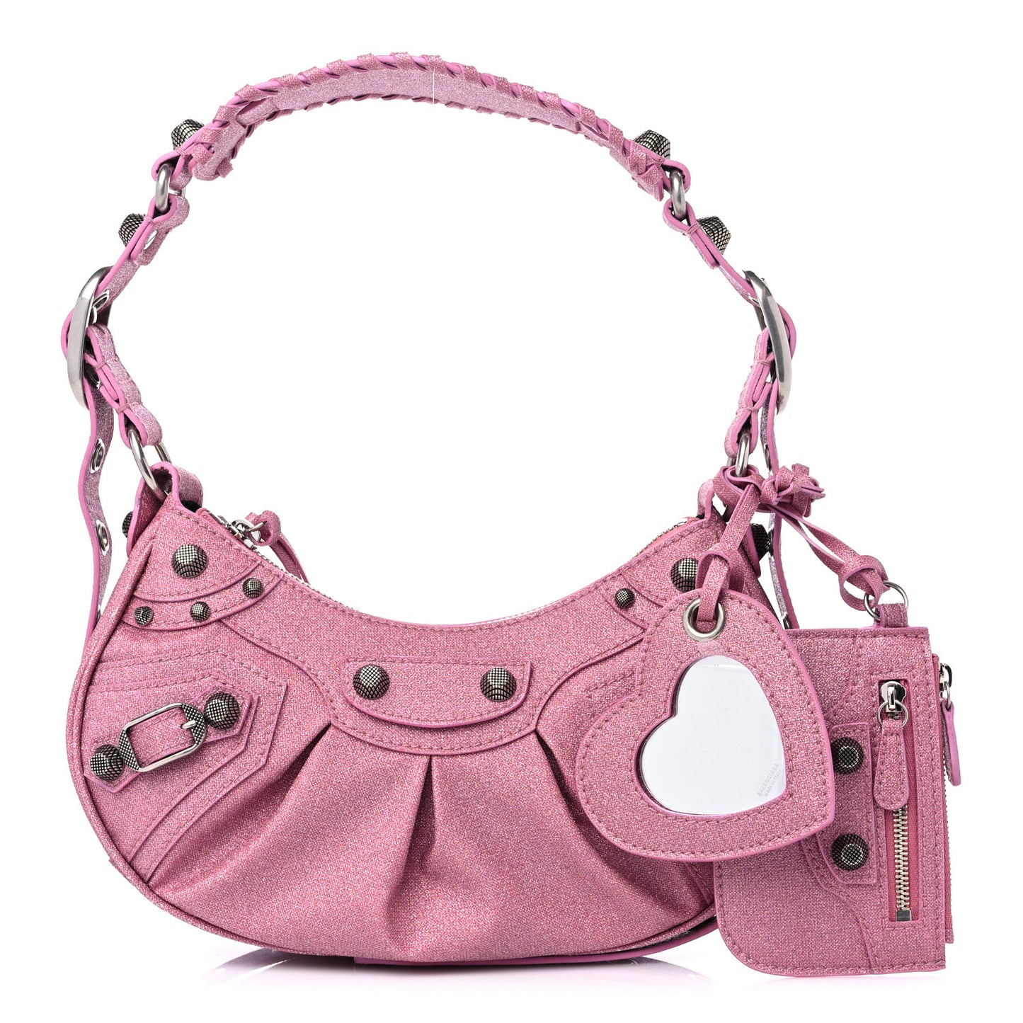 Sparkling Fabric Le Cagole Shoulder Bag XS Sweet Pink