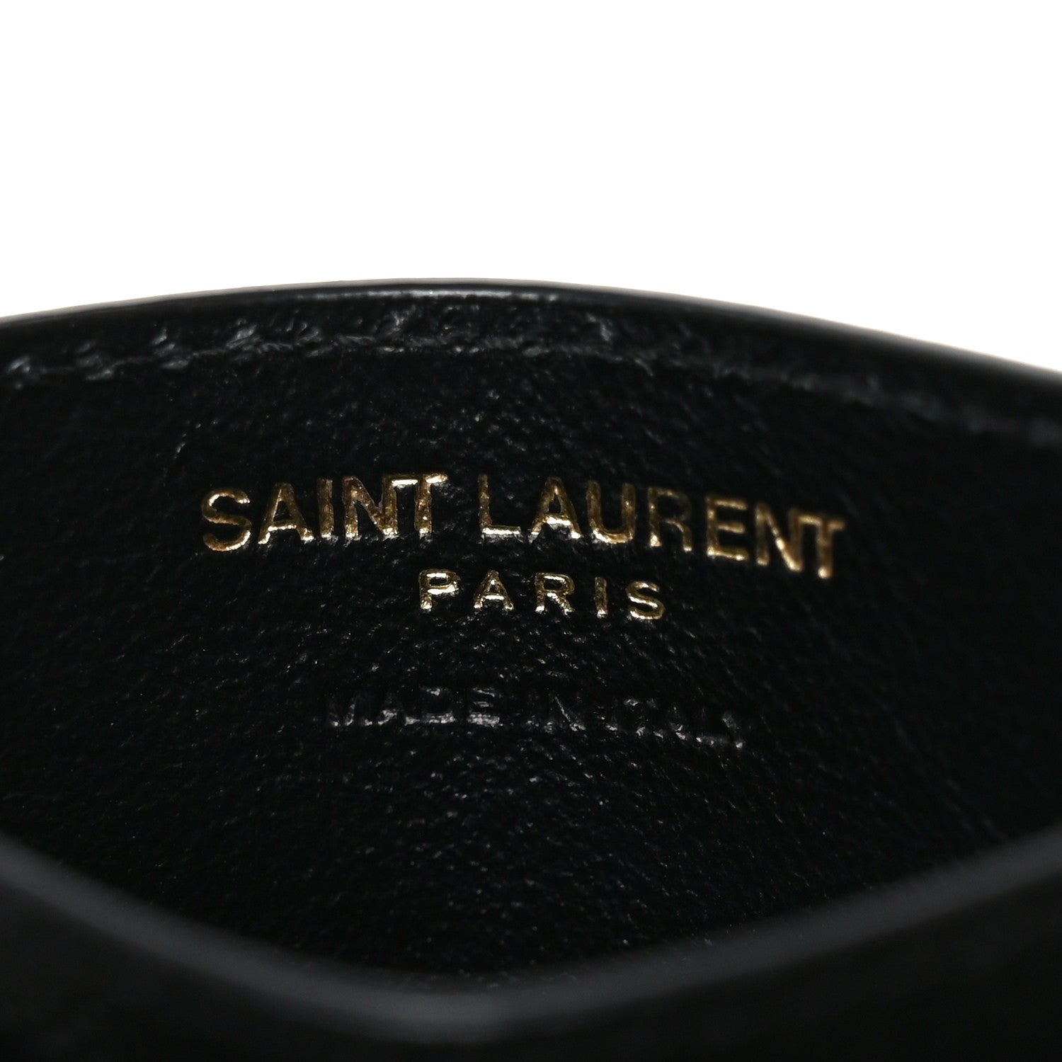 Saint Laurent Grain De Poudre Matelasse Chevron Monogram Credit Card Case Black 6 of 7