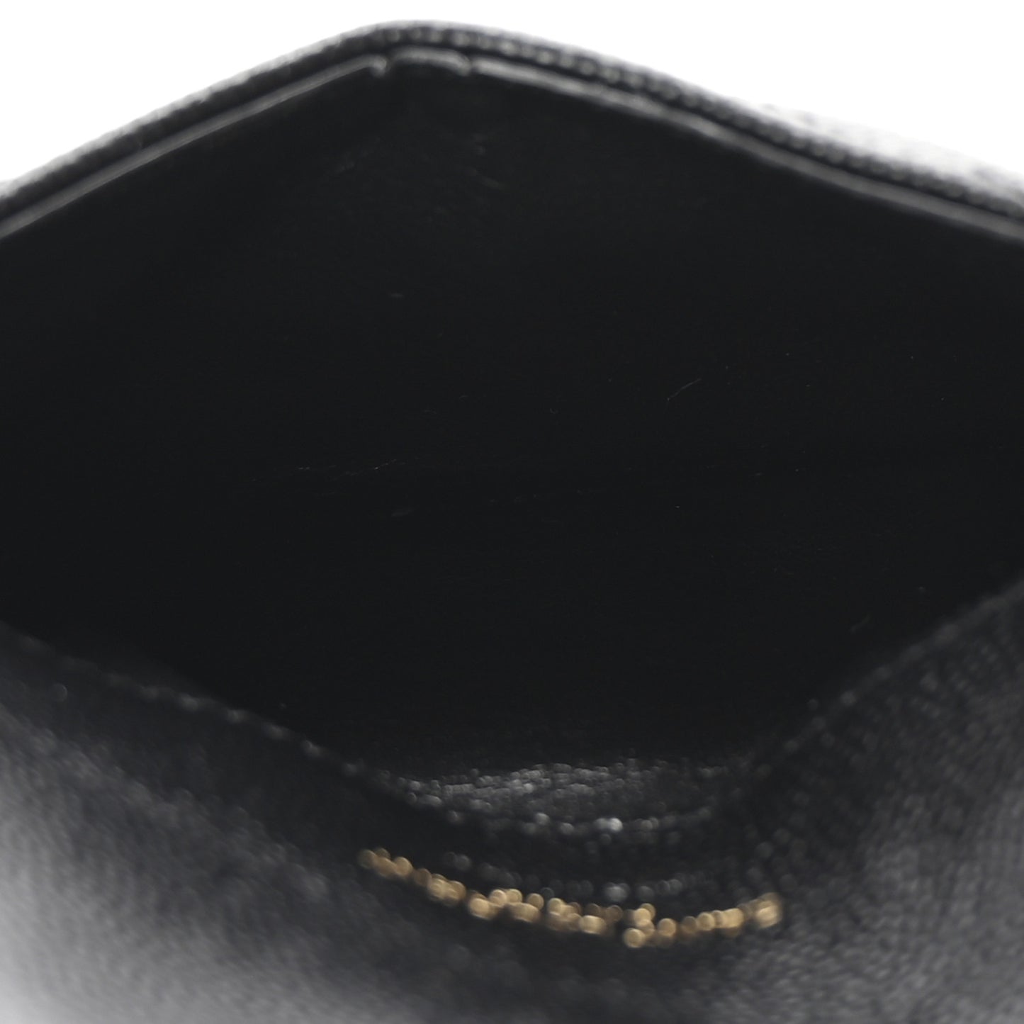 Grain De Poudre Matelasse Chevron Monogram Compact Wallet Black