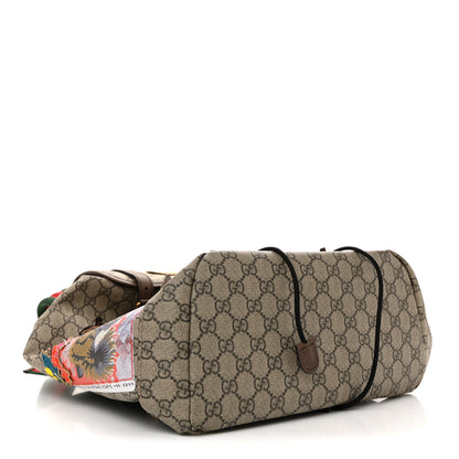 Gucci Soft GG Supreme Monogram Courrier Web Double Buckle Backpack Beige New Acero 4 of 14