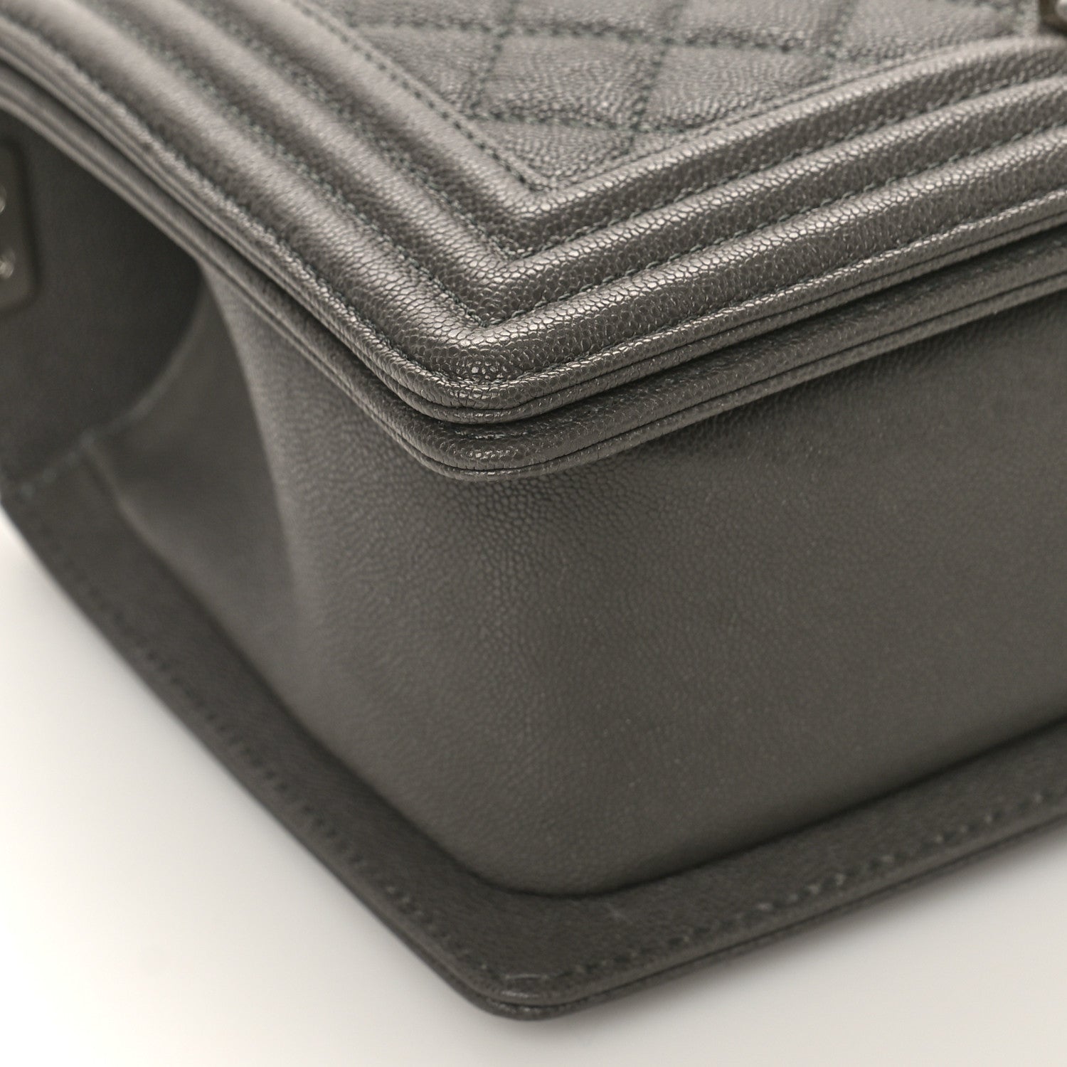 Chanel Caviar Quilted Medium Boy Flap Grey 8 of 9