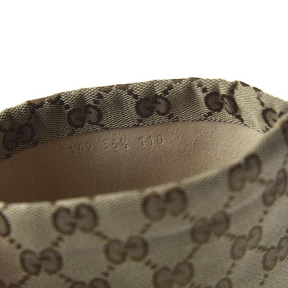 Gucci Monogram Malaga Kid Lisa Mid Heel Boots 35.5 Beige Ebony 7 of 8