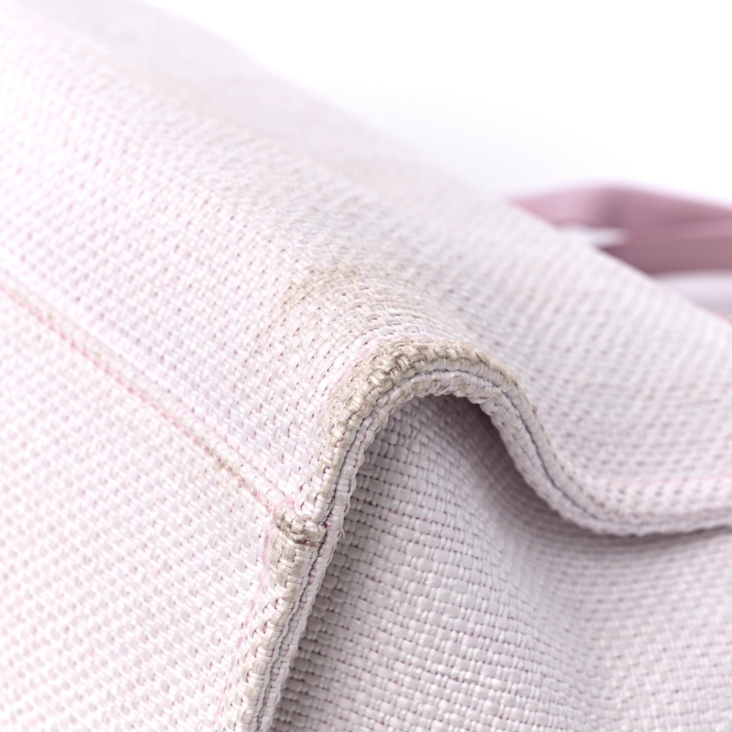 Woven Straw Raffia Medium Deauville Tote Pink